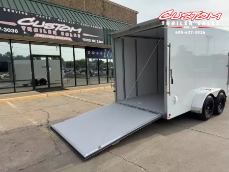 New #001371 2025 CELLTECH TA3 7 X 16 TANDEM AXLE ALL STEEL ENCLOSED W/ REAR RAMP DOOR