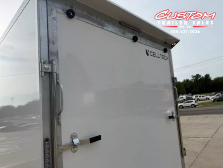 New #001371 2025 CELLTECH TA3 7 X 16 TANDEM AXLE ALL STEEL ENCLOSED W/ REAR RAMP DOOR