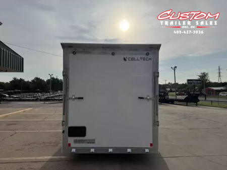New #001371 2025 CELLTECH TA3 7 X 16 TANDEM AXLE ALL STEEL ENCLOSED W/ REAR RAMP DOOR