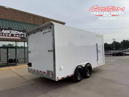 New #002006 2026 CELLTECH TA5 8.5 X 16 TANDEM AXLE ALL STEEL ENCLOSED 14K W/ REAR RAMP DOOR