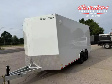 New #002006 2026 CELLTECH TA5 8.5 X 16 TANDEM AXLE ALL STEEL ENCLOSED 14K W/ REAR RAMP DOOR