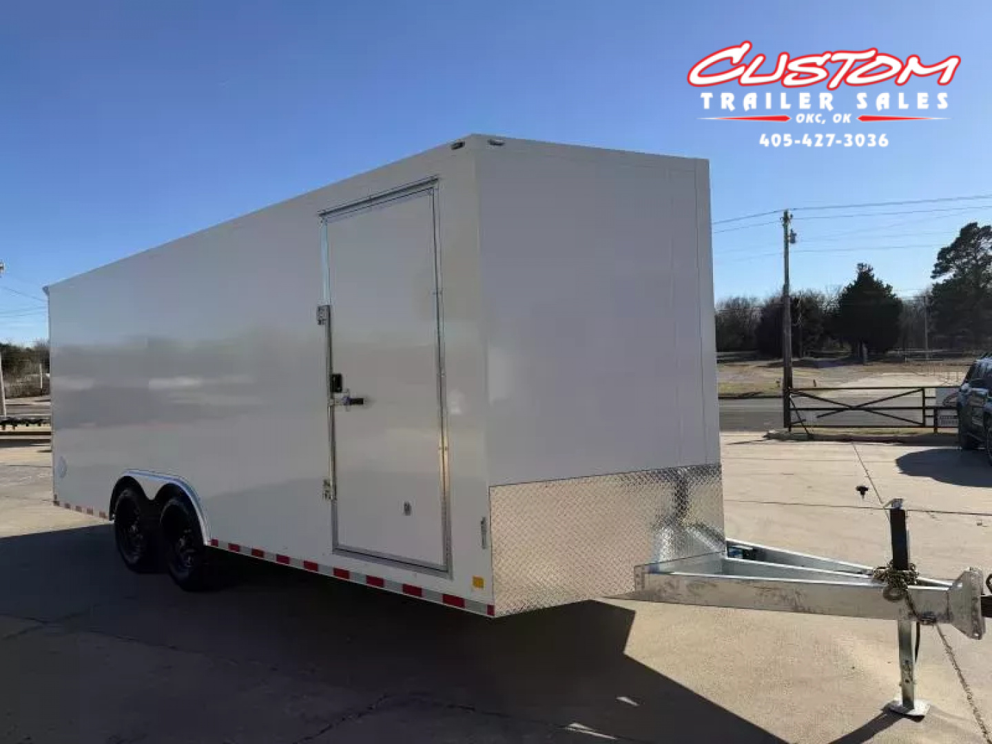 New #002083 2026 CELL TECH TA5 8.5 X 20 TANDEM AXLE ALL STEEL ENCLOSED 14K W/ DOVE TAIL & REAR RAMP DOOR