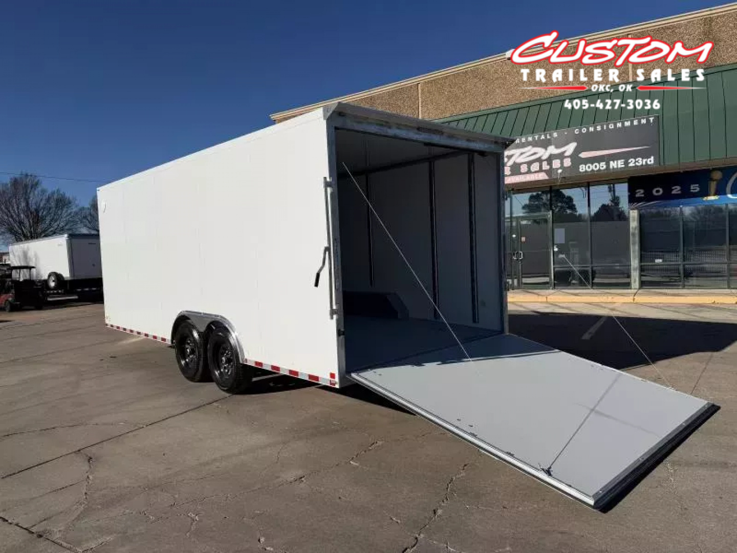New #002083 2026 CELL TECH TA5 8.5 X 20 TANDEM AXLE ALL STEEL ENCLOSED 14K W/ DOVE TAIL & REAR RAMP DOOR