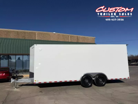 New #002083 2026 CELL TECH TA5 8.5 X 20 TANDEM AXLE ALL STEEL ENCLOSED 14K W/ DOVE TAIL & REAR RAMP DOOR