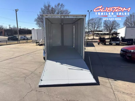 New #002085 2026 CELL TECH TA3 7 X 16 TANDEM AXLE ALL STEEL ENCLOSED W/ REAR RAMP DOOR