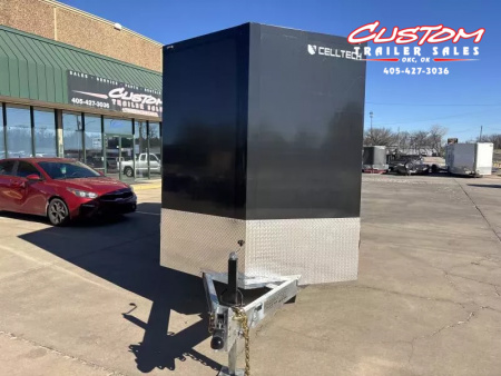 New #002085 2026 CELL TECH TA3 7 X 16 TANDEM AXLE ALL STEEL ENCLOSED W/ REAR RAMP DOOR