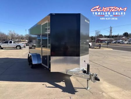 New #002085 2026 CELL TECH TA3 7 X 16 TANDEM AXLE ALL STEEL ENCLOSED W/ REAR RAMP DOOR