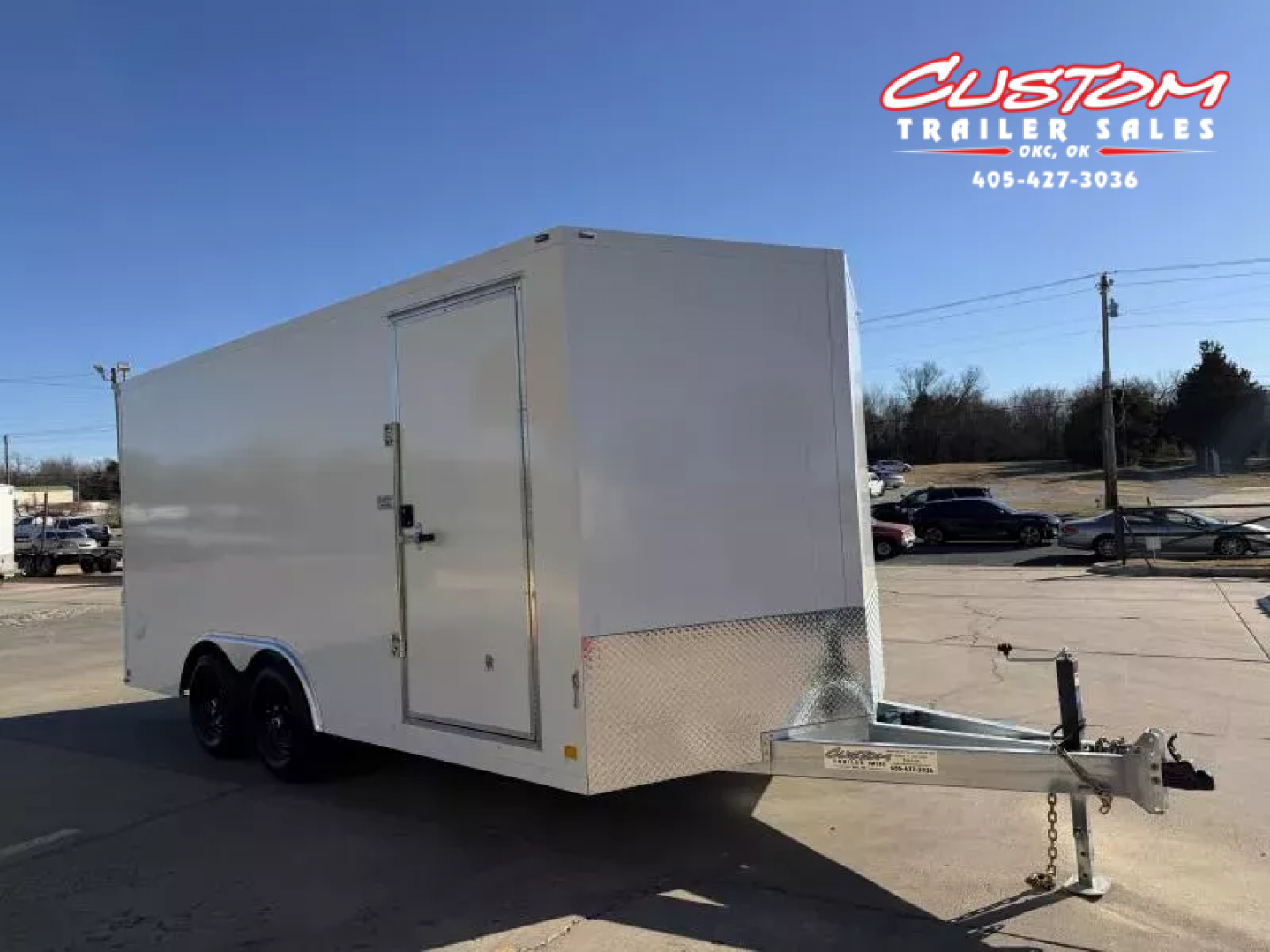 New #002086 2026 CELL TECH TA3 8.5 X 16 TANDEM AXLE ALL STEEL ENCLOSED W/ REAR RAMP DOOR