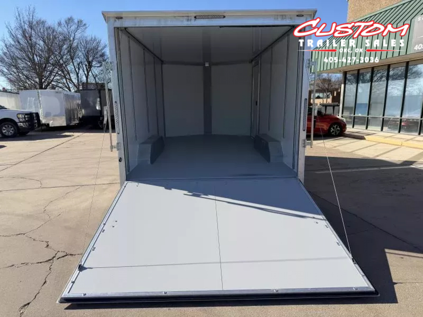 New #002086 2026 CELL TECH TA3 8.5 X 16 TANDEM AXLE ALL STEEL ENCLOSED W/ REAR RAMP DOOR