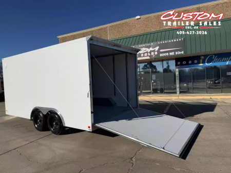 New #002086 2026 CELL TECH TA3 8.5 X 16 TANDEM AXLE ALL STEEL ENCLOSED W/ REAR RAMP DOOR