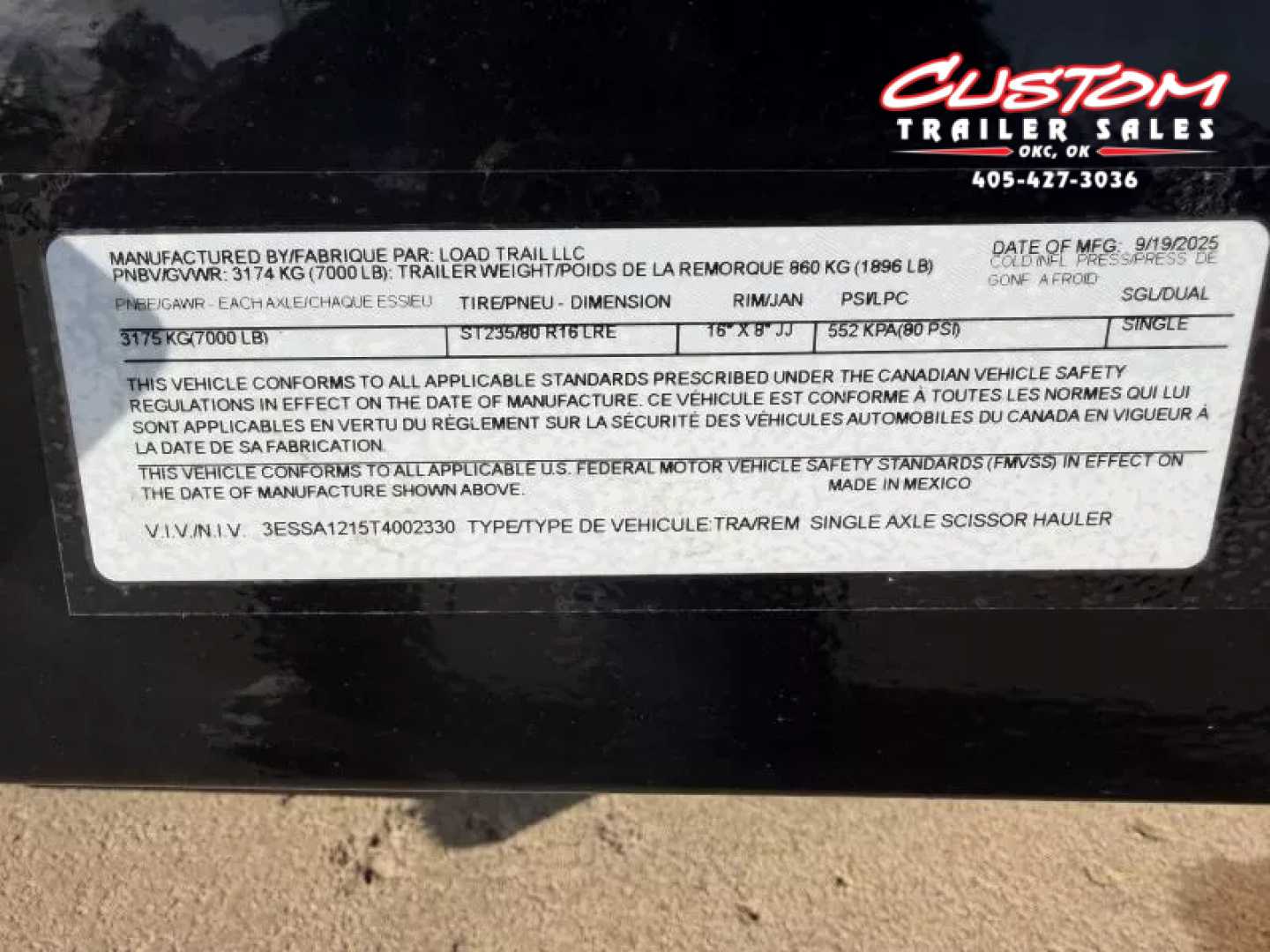 New #002330 2026 LOAD TRAIL SH 12 X 77 SINGLE AXLE 7K SCISSOR HAULER TILT TRAILER