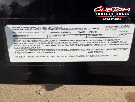 New #002330 2026 LOAD TRAIL SH 12 X 77 SINGLE AXLE 7K SCISSOR HAULER TILT TRAILER