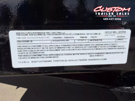 New #002600 2026 LOAD TRAIL DE 6 X 12 TANDEM AXLE 10K BUMPER PULL DUMP