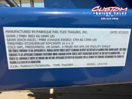 New #004199 2025 Air Tow US12-55 12 X 75 DROP DECK TRAILER