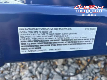 New #004572 2026 Air Tow UT16-14 16 X 75 DROP DECK TRAILER