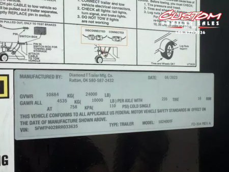 Used #033635 USED 2023 DIAMOND T DTF 40 X 102 DUAL TANDEM 20K STRAIGHT DECK GOOSENECK