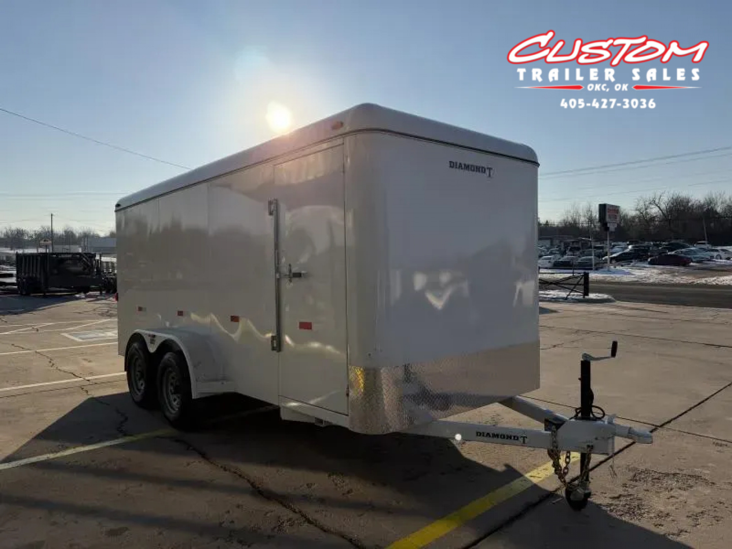 New #035277 2025 DIAMOND T TA3 6.8 X 16 TANDEM AXLE 10K ALL STEEL ENCLOSED TRAILER W/ REAR RAMP DOOR