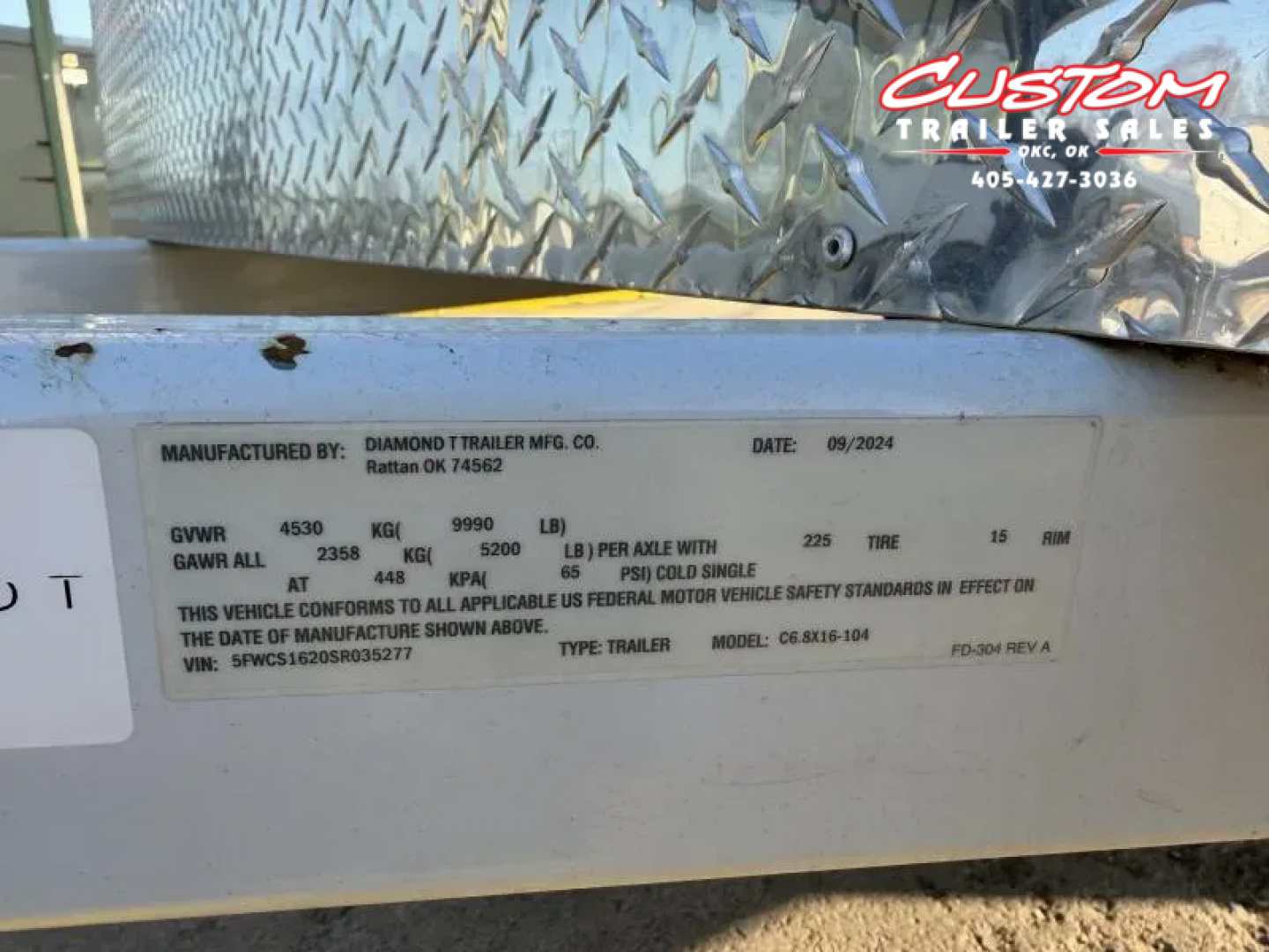 New #035277 2025 DIAMOND T TA3 6.8 X 16 TANDEM AXLE 10K ALL STEEL ENCLOSED TRAILER W/ REAR RAMP DOOR