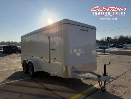 New #035277 2025 DIAMOND T TA3 6.8 X 16 TANDEM AXLE 10K ALL STEEL ENCLOSED TRAILER W/ REAR RAMP DOOR