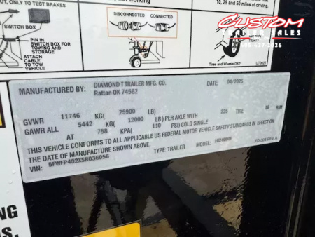 New #036056 2024 DIAMOND T DTF 40 X 102 DUAL TANDEM 24K FLATBED GOOSENECK W/ MAXX RAMPS