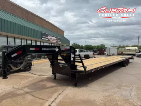 New #036056 2024 DIAMOND T DTF 40 X 102 DUAL TANDEM 24K FLATBED GOOSENECK W/ MAXX RAMPS