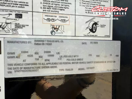 New #036527 2026 DIAMOND T DTF 40 X 102 DUAL TANDEM 20K GOOSENECK W/ MAXX RAMPS