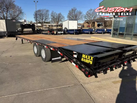 New #037168 2026 DIAMOND T DTF 32 X 102 DUAL TANDEM 20K FLAT BED GOOSENECK W/ MAXX RAMPS