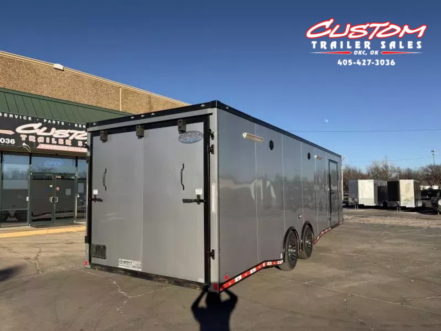 Used #037345 USED 2020 FOREST RIVER TA4 8.5 X 28 TANDEM AXLE ENCLOSED RACE TRAILER