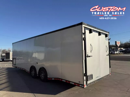 Used #037345 USED 2020 FOREST RIVER TA4 8.5 X 28 TANDEM AXLE ENCLOSED RACE TRAILER