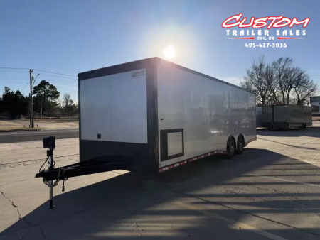 Used #037345 USED 2020 FOREST RIVER TA4 8.5 X 28 TANDEM AXLE ENCLOSED RACE TRAILER