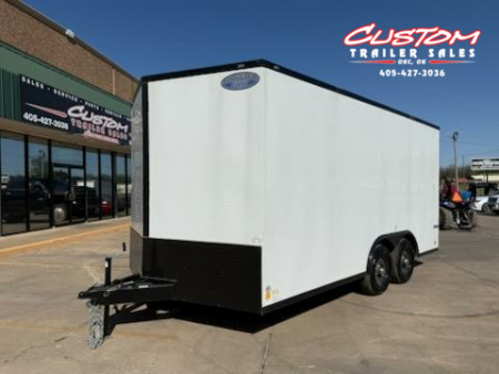 New #053138 2025 FOREST RIVER TA3 8.5 X 16 TANDEM AXLE 10K ENCLOSED W/ REAR RAMP DOOR