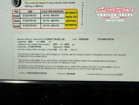 New #053138 2025 FOREST RIVER TA3 8.5 X 16 TANDEM AXLE 10K ENCLOSED W/ REAR RAMP DOOR