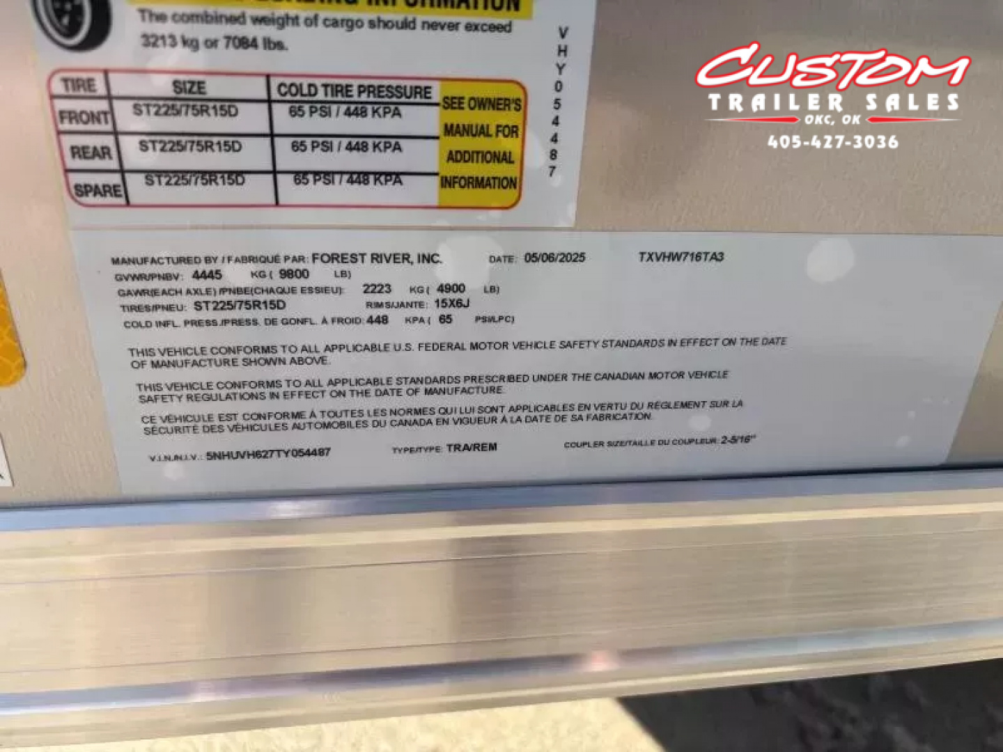 New #054487 2026 FOREST RIVER TA3 7 X 16 TANDEM AXLE 10K ENCLOSED W/ REAR RAMP DOOR