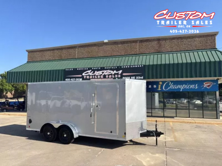 New #054487 2026 FOREST RIVER TA3 7 X 16 TANDEM AXLE 10K ENCLOSED W/ REAR RAMP DOOR