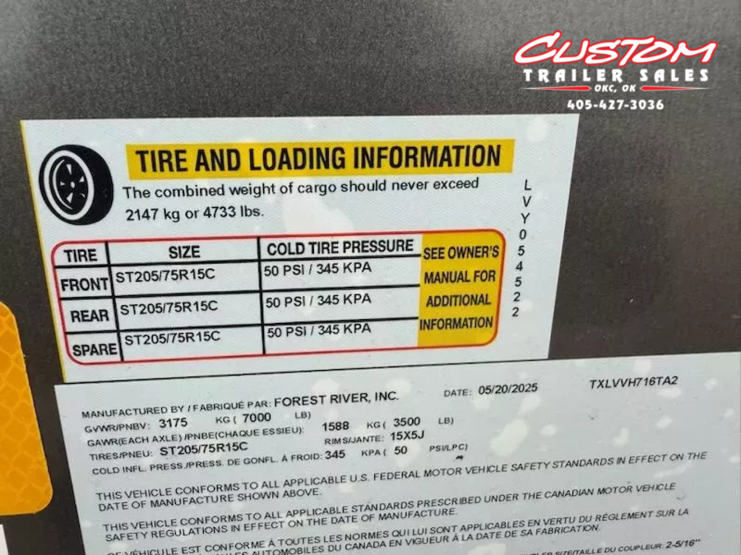 New #054522 2025 FOREST RIVER TA2 7 X 16 TANDEM AXLE 7K ENCLOSED W/ REAR RAMP DOOR