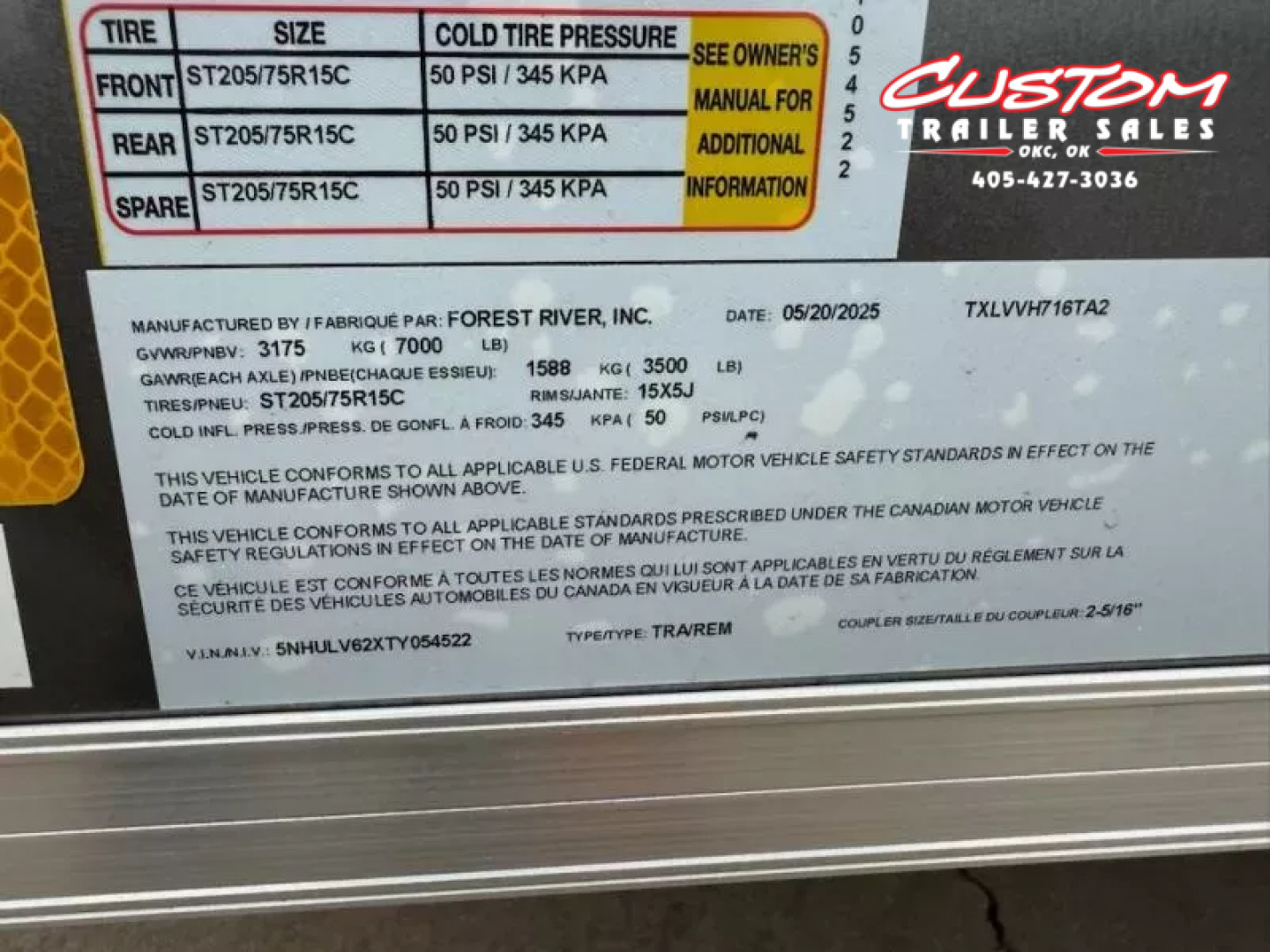 New #054522 2025 FOREST RIVER TA2 7 X 16 TANDEM AXLE 7K ENCLOSED W/ REAR RAMP DOOR