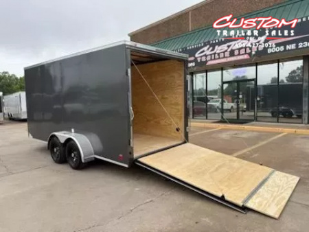 New #054522 2025 FOREST RIVER TA2 7 X 16 TANDEM AXLE 7K ENCLOSED W/ REAR RAMP DOOR