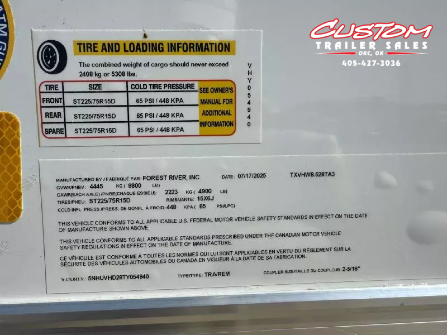 New #054940 2026 FOREST RIVER TA3 8.5 X 28 TANDEM AXLE 10K ENCLOSED W/ REAR RAMP DOOR