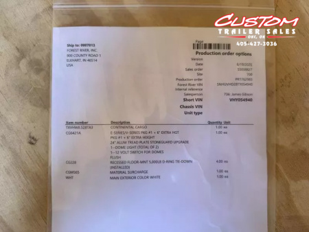 New #054940 2026 FOREST RIVER TA3 8.5 X 28 TANDEM AXLE 10K ENCLOSED W/ REAR RAMP DOOR