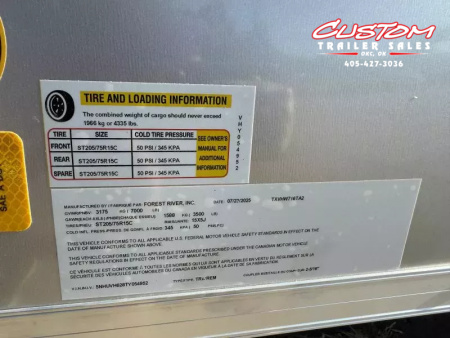 New #054952 2026 FOREST RIVER TA2 7 X 16 TANDEM AXLE 7K ENCLOSED W/ REAR RAMP DOOR