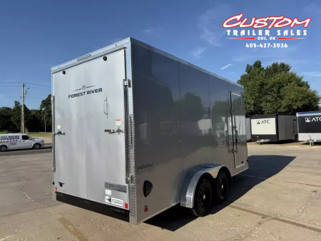 New #054952 2026 FOREST RIVER TA2 7 X 16 TANDEM AXLE 7K ENCLOSED W/ REAR RAMP DOOR