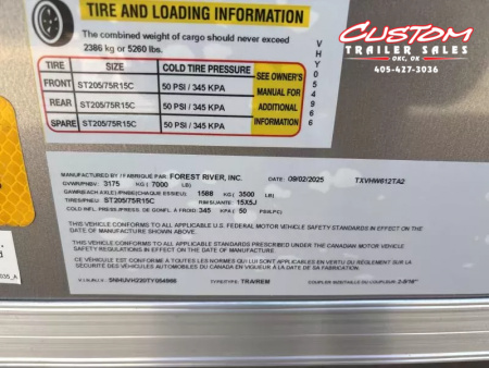 New #054966 2026 FOREST RIVER TA2 6 X 12 TANDEM AXLE 7K ENCLOSED W/ REAR RAMP DOOR