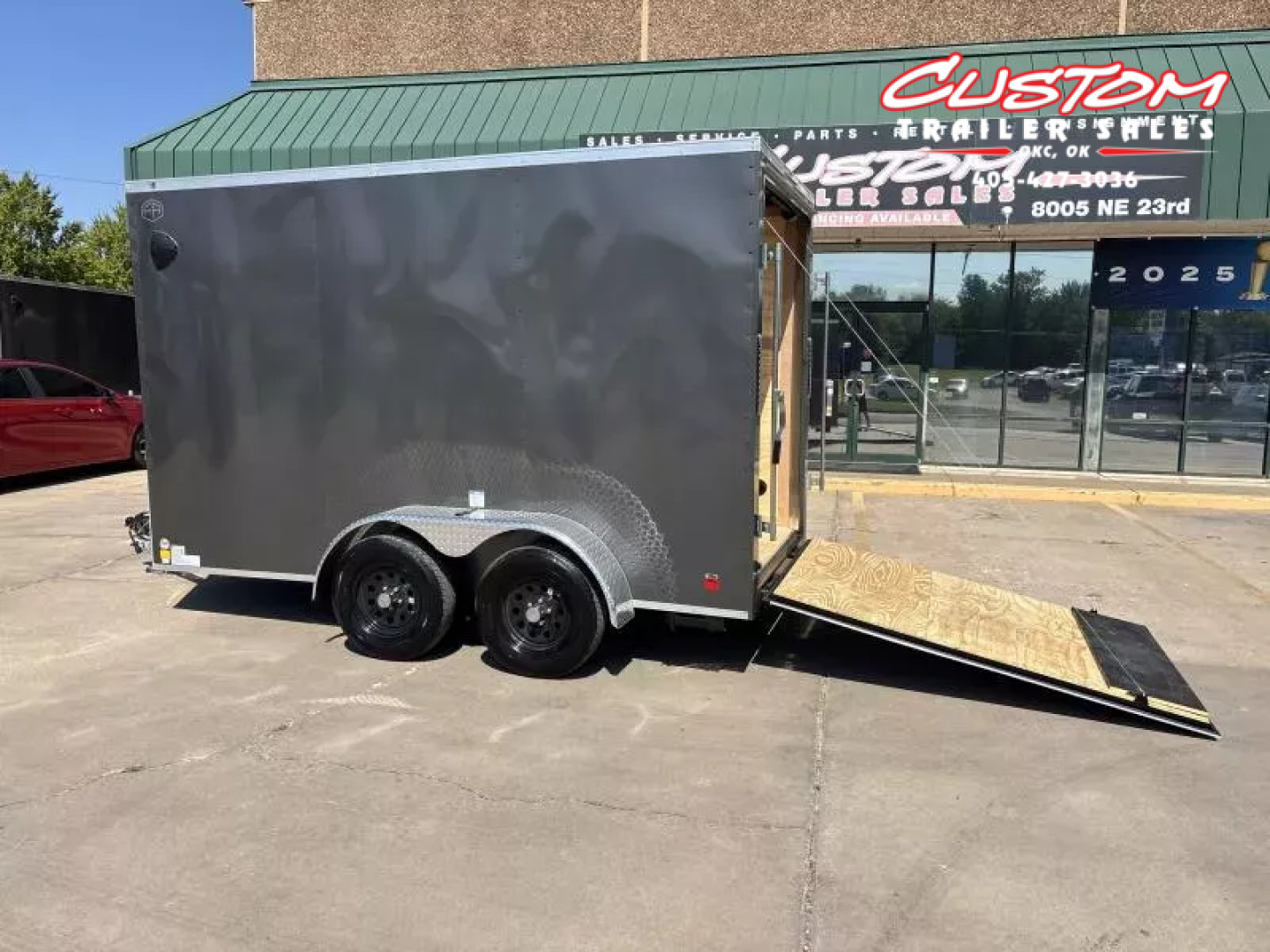 New #055083 2026 FOREST RIVER TA2 7 X 14 TANDEM AXLE 7K ENCLOSED W/ REAR RAMP DOOR