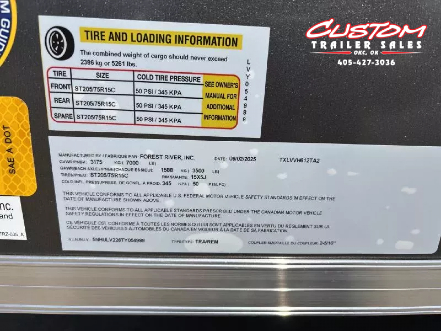 New #055083 2026 FOREST RIVER TA2 7 X 14 TANDEM AXLE 7K ENCLOSED W/ REAR RAMP DOOR