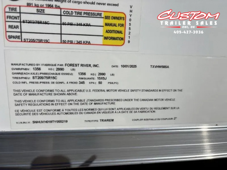 New #055219 2026 FOREST RIVER SA 5 X 8 SINGLE AXLE 3K ENCLOSED W/ REAR RAMP DOOR