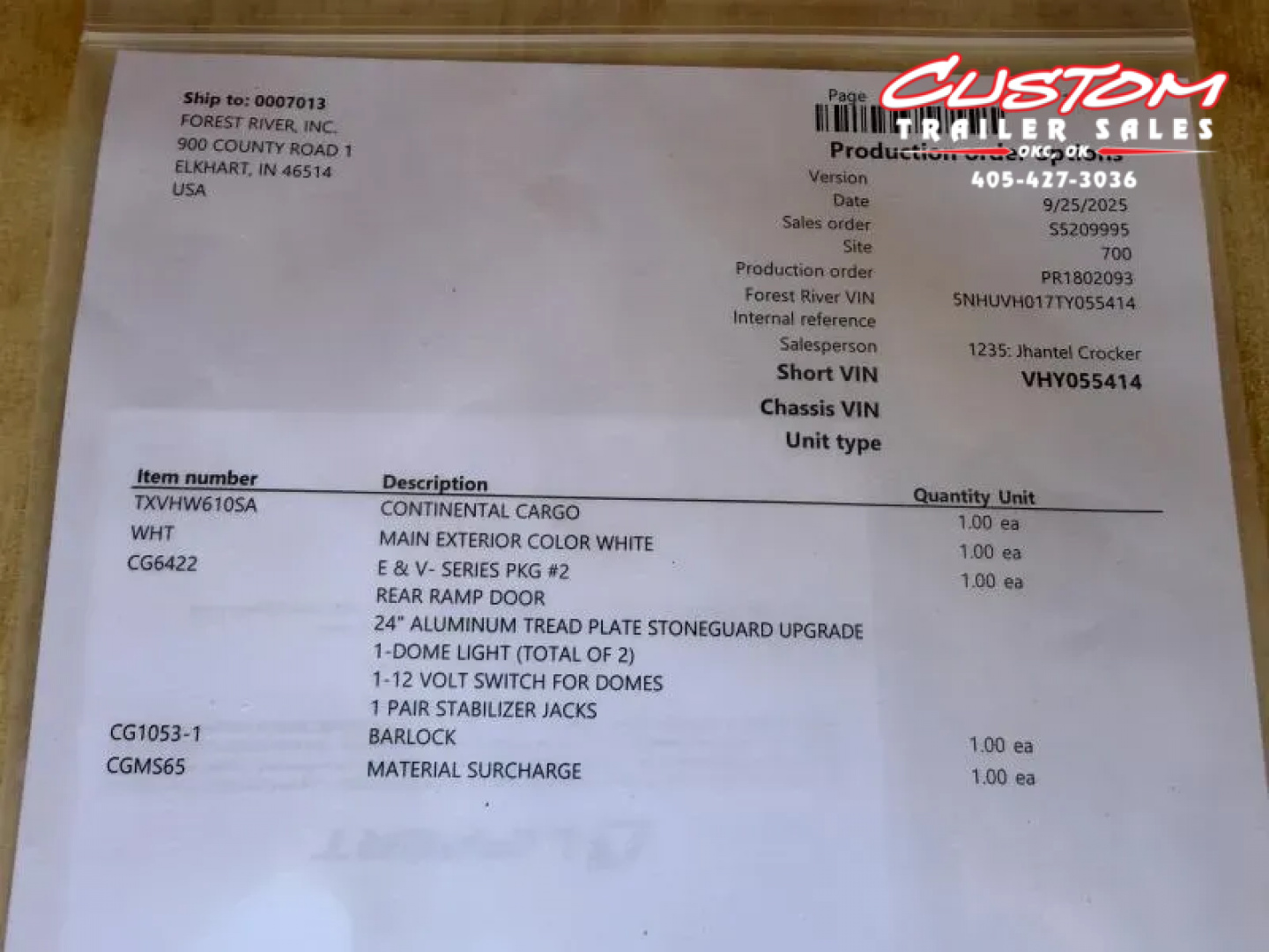 New #055414 2026 FOREST RIVER SA 6 X 10 SINGLE AXLE 3K ENCLOSED W/ REAR RAMP DOOR