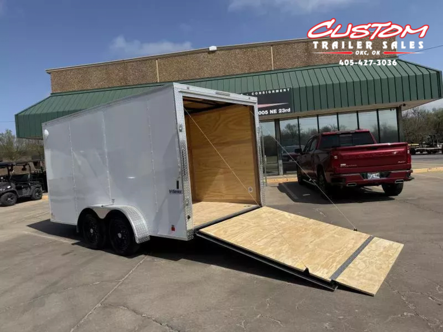 New #055663 2026 FOREST RIVER TA2 7 X 14 TANDEM AXLE 7K ENCLOSED W/ REAR RAMP DOOR