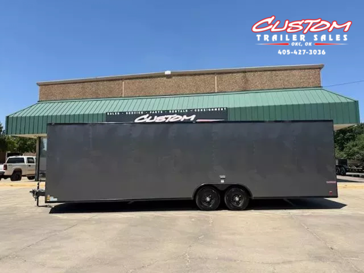 New #095259 2026 FOREST RIVER TA3 8.5 X 28 TANDEM AXLE 10K ENCLOSED W/ REAR RAMP DOOR & BLACKOUT TRIM PACKAGE
