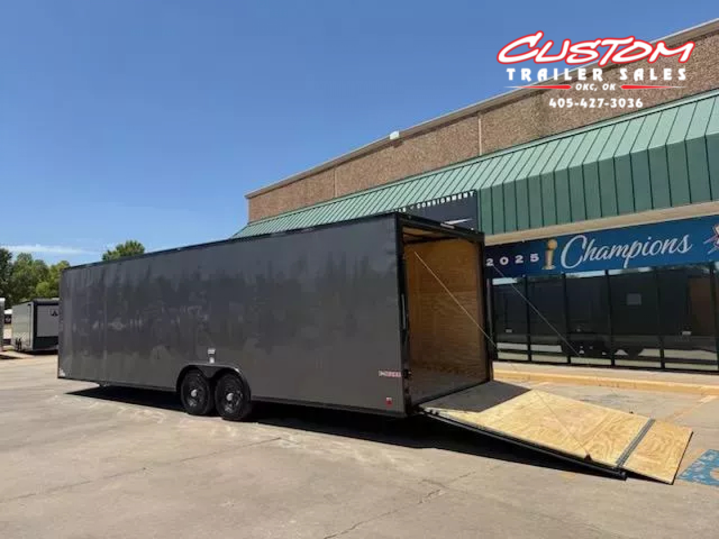 New #095259 2026 FOREST RIVER TA3 8.5 X 28 TANDEM AXLE 10K ENCLOSED W/ REAR RAMP DOOR & BLACKOUT TRIM PACKAGE