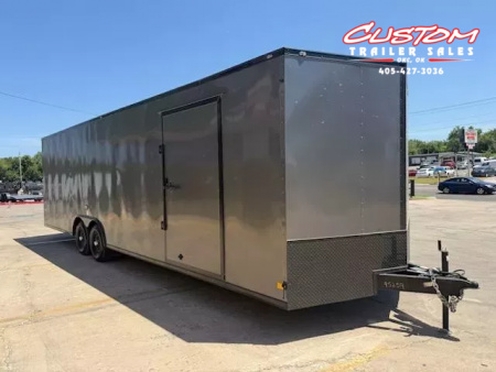 New #095259 2026 FOREST RIVER TA3 8.5 X 28 TANDEM AXLE 10K ENCLOSED W/ REAR RAMP DOOR & BLACKOUT TRIM PACKAGE